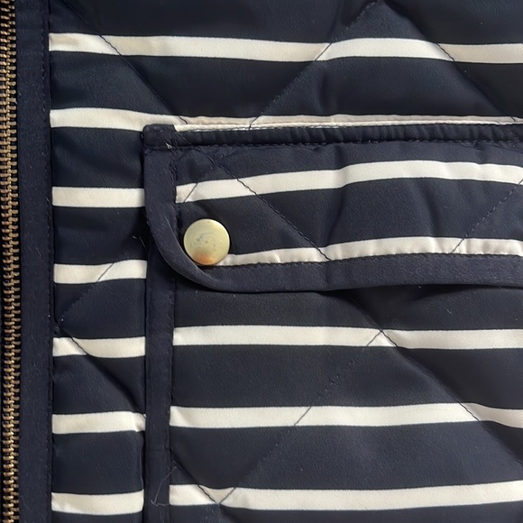 J. Crew Navy and White Striped Quilted Vest - Picture 7 of 8